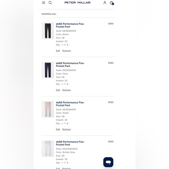 PETER MILLAR - eb66 Performance Five-Pocket Pant